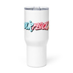 Our Flock Rocks Travel mug with a handle - Image 2