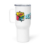 Our Flock Rocks Travel mug with a handle
