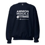 Ammon Medical and Urgent Care Unisex Sweatshirt White Logo - Image 3