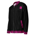 PINK Floral Unisex Bomber Jacket - Image 3