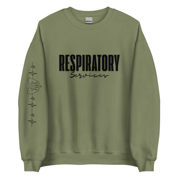 Respiratory Unisex Sweatshirt -Black Logo - Image 6