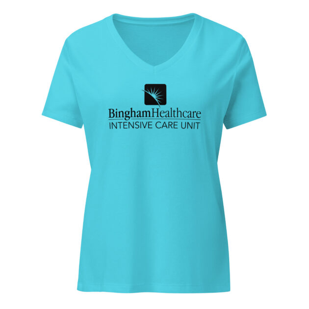 ICU.Women’s relaxed v-neck t-shirt Black Logo